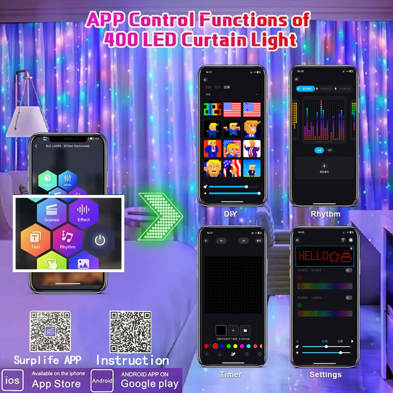 Smart LED Curtain Lights DIY P - Smart Led Garden review and price