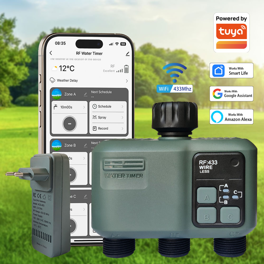 Tuya Wifi+RF433 3-outlet Water - Smart Garden Irrigation review and price